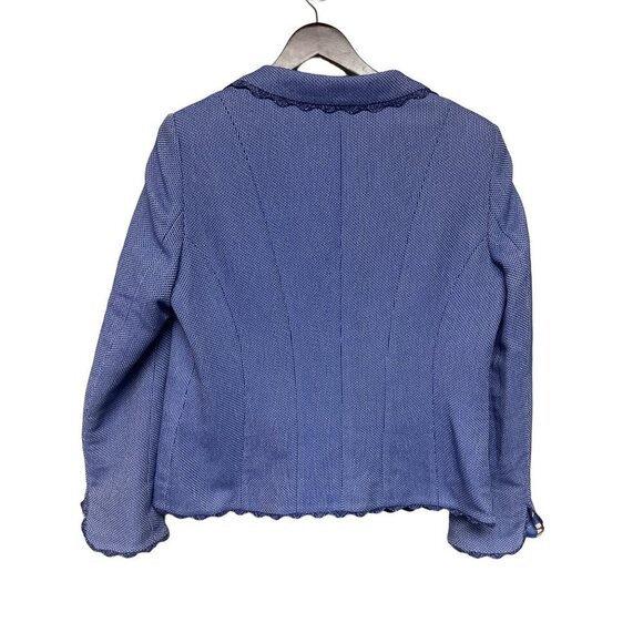 Maison Common Blue Tweed Silk Cotton Evening Jacket Caption Lining Women's EU 42 - Picture 5 of 10